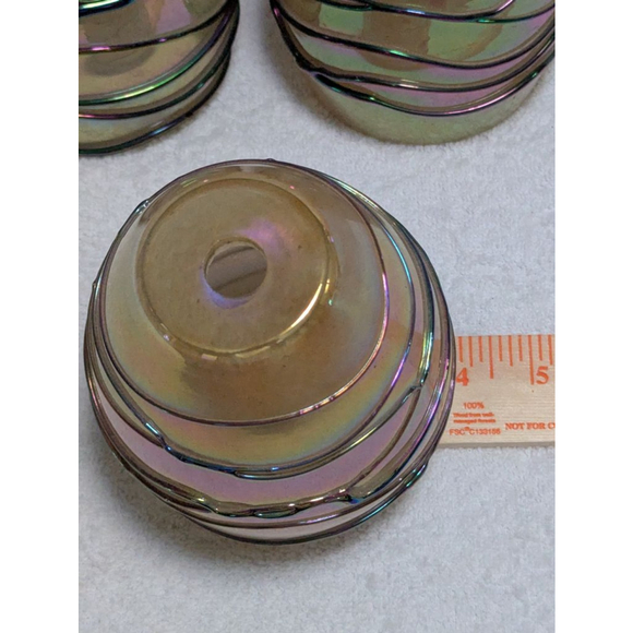Iridescent Glass Pendant Light Cover Set of 3 Home or RV Handblown Lampshade - Picture 4 of 9